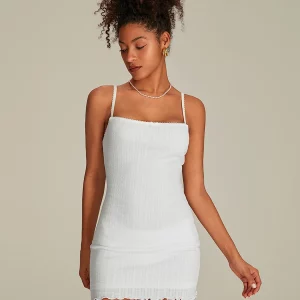 White Cami Dress: Women's Chic Backless Bow Front Mini Bodycon for Party