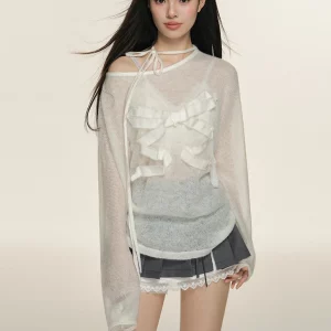 White Off Shoulder Coquette Y2k Women's T-Shirt - Korean Fashion Kpop Casual Summer Top