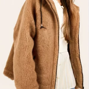 Winter Teddy Fleece Hooded Plus Size Coat with Pockets