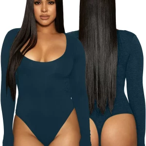 Winter Women Round Neck Long Sleeve Jumpsuit | High Waist Bodysuit