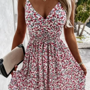 Women's Elegant V-Neck Sleeveless Camisole Dress