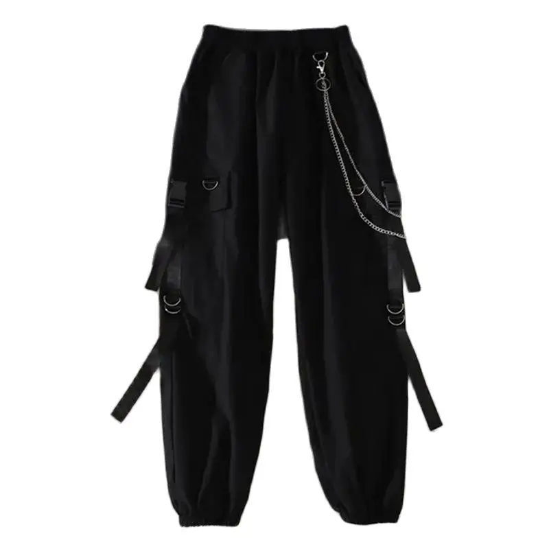 Women's High Streetwear Cargo Pants with Ribbon Pocket