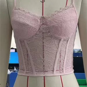 Women's Lace Camisoles: Sexy Backless Sheer Crop Tops