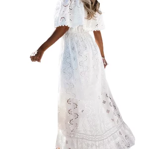 Women's Off-Shoulder Lace Embroidered Casual Dress