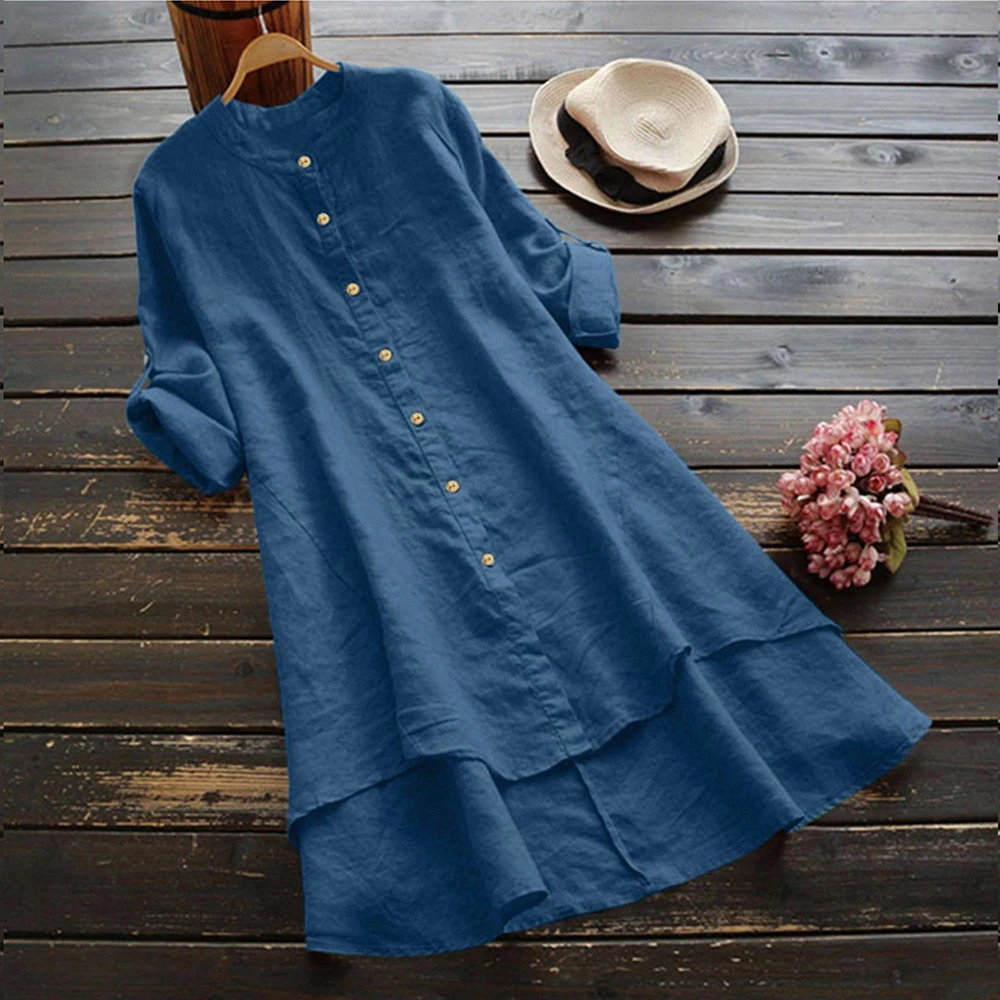 Women's Oversized Cotton Linen Summer Dress Plus Size