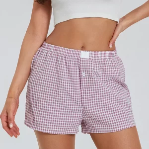 Women's Plaid Shorts: Spring/Summer Casual Lounge Streetwear