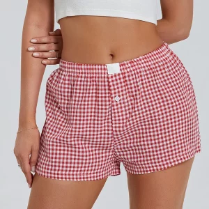 Women's Plaid Shorts: Spring/Summer Casual Lounge Streetwear