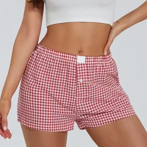 Women's Plaid Shorts: Spring/Summer Casual Lounge Streetwear