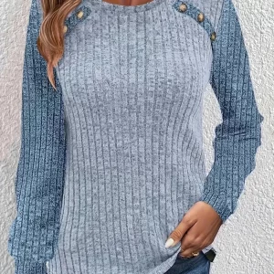 Women's Plus Size Casual Raglan Sleeve Knit Top