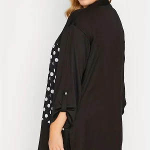 Women's Plus Size Colorblock Polka Dot Cardigan