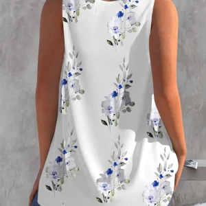 Women's Plus Size Floral Tank Top - Sleeveless Casual Summer Fashion