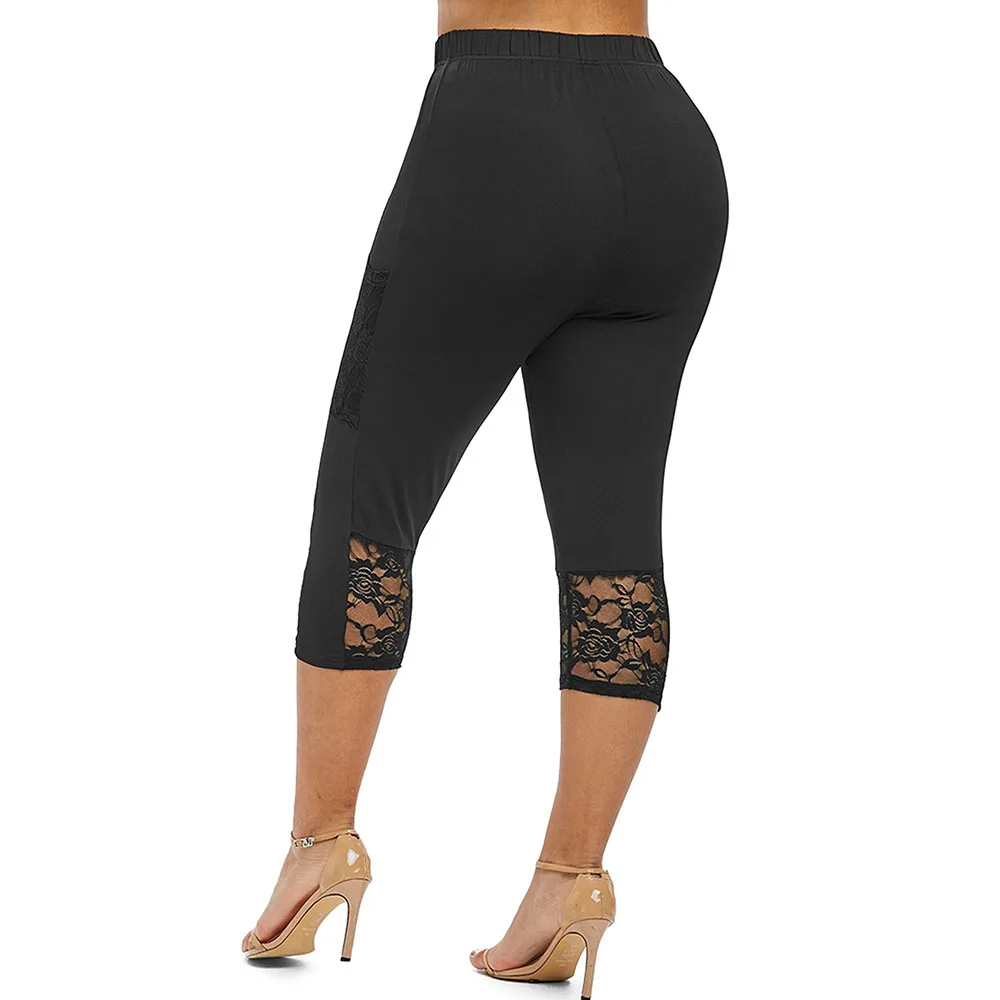 Women's Plus Size High Waist Solid Yoga Leggings