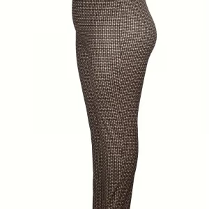 Women's Plus Size Houndstooth Print Skinny Pants