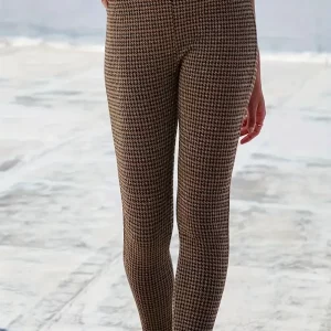 Women's Plus Size Houndstooth Print Skinny Pants