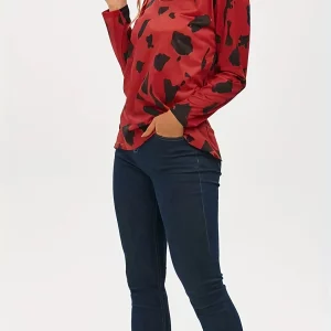 Women's Plus Size Leopard Print Long Sleeve Top