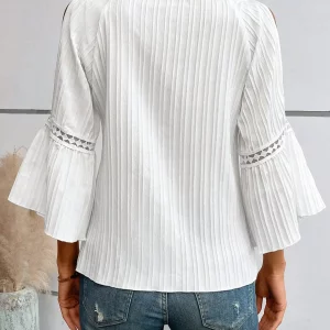 Women's Plus Size Off Shoulder T-shirt with Lace Patchwork