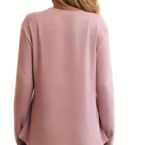 Women's Plus Size Solid Button Long Sleeve Casual Top