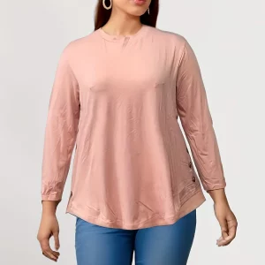 Women's Plus Size Solid Button Long Sleeve Casual Top