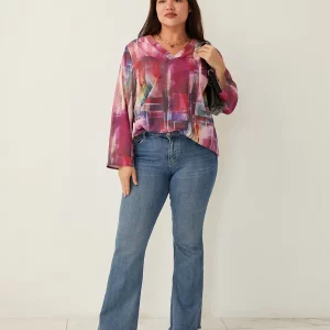 Women's Printed V-Neck Blouses | Spring-Fall Casual Loose Shirts | Plus Size | Street & Workwear