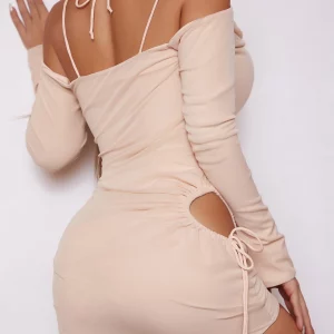 Women's Sexy Open Back Strap Mini Dress for Night Club Party