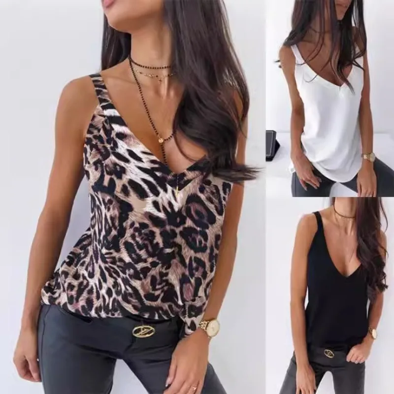 Women's Sleeveless V-neck Camisole Vest - Casual Fashion