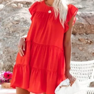 Women's Solid Color Short Sleeve Bodycon Mini Dress