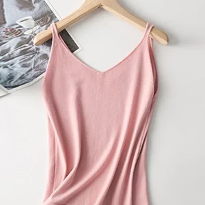 Women's Solid Color V-Neck Tank Top | Casual Sleeveless Vest for Spring & Summer