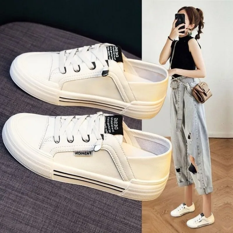 Women's Spring White Flat Casual Shoes - Breathable & Comfortable Sneakers