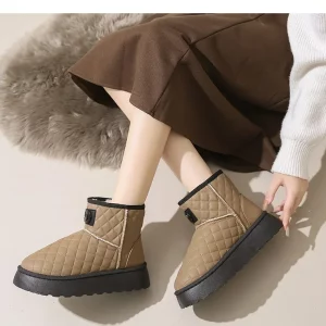 Women's Winter Snow Boots | Warm Plush Slip-on Ankle Boot | Fashionable & Comfortable Ladies Shoes