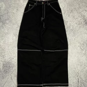 Y2K High Waist Black Jeans Women's Retro Harajuku Style