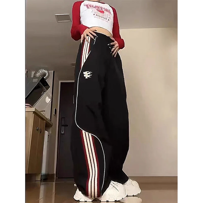 Y2K Striped Cargo Sweatpants | Oversized Harajuku Joggers