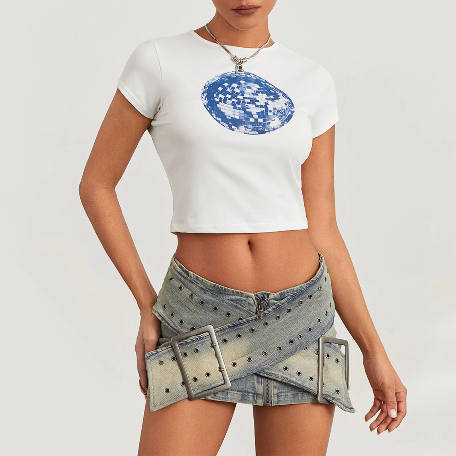 Y2K Women's Graphic Baby Tee | Cute Print Crop Top