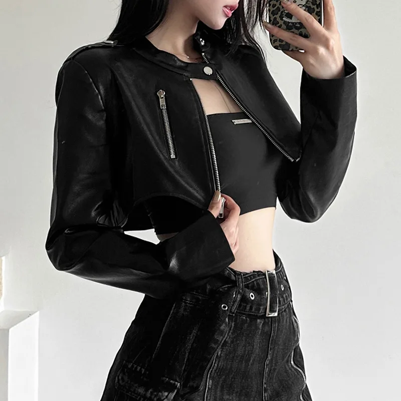 Goth Dark Cyber Y2k Zipper Jacket - Grunge Punk Style Streetwear Coat