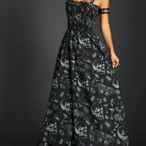 Gothic Dark Fairy Grunge Y2k Aesthetic Skull Graphic Dress