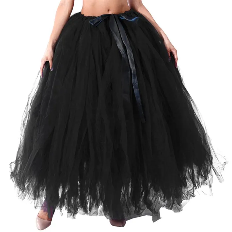 Harajuku Mesh Long Skirt - Y2K Women's Gothic Bubble Overskirt