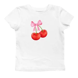 Kawaii Cartoon Bow Print Crop Top - Y2K Grunge Preppy Style T-Shirt