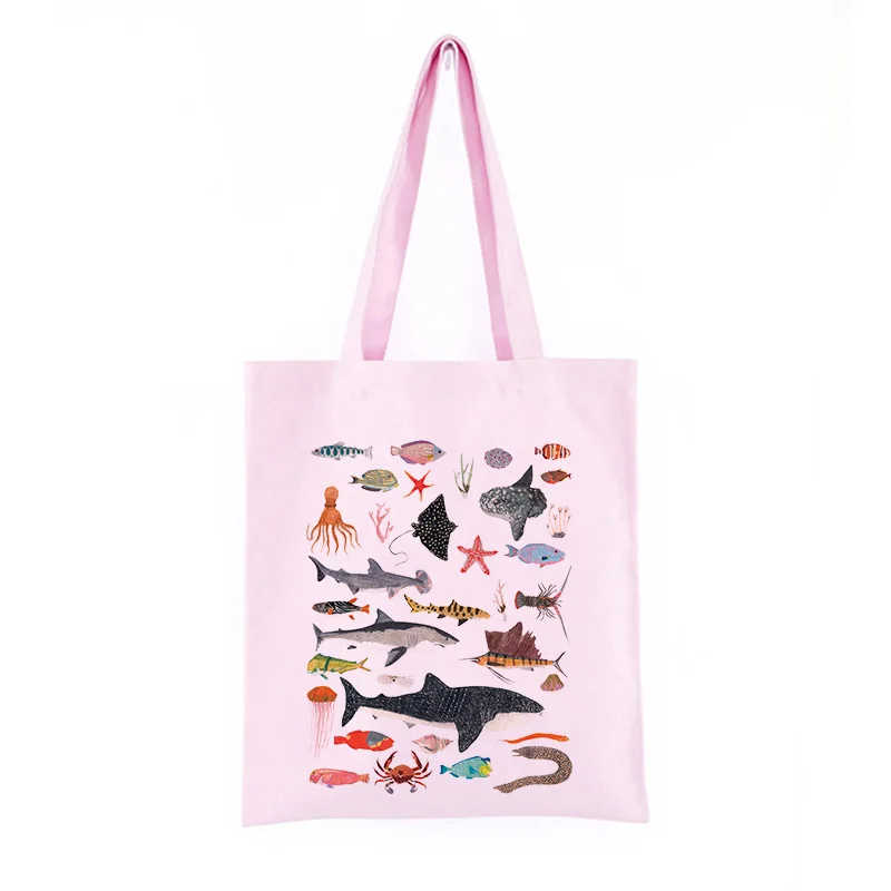 Kawaii Underwater World Print Tote Bag - Harajuku Gothic Beach Style