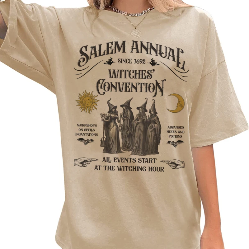 Salem Witch Vintage T-Shirt - Y2K Grunge Style for Women