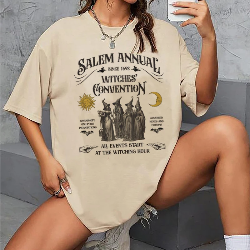 Salem Witch Vintage T-Shirt - Y2K Grunge Style for Women