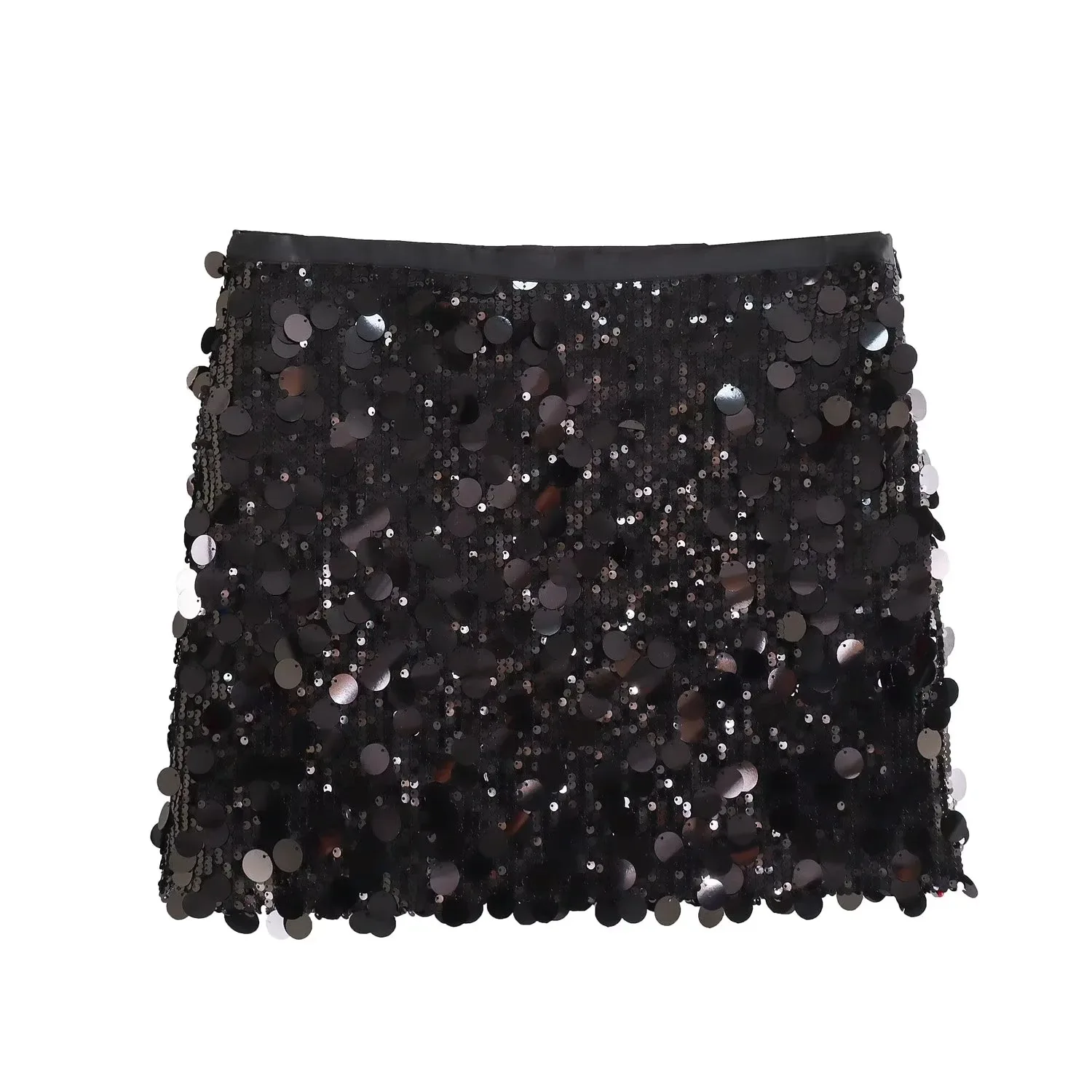 Sequin Y2k Metallic Mini Skirt - Silvery Streetwear Clubwear