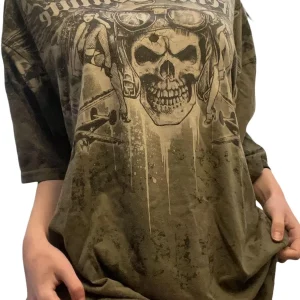 Vintage Fairy Grunge Skull Graphic Tee - Y2K Aesthetic Gothic Top