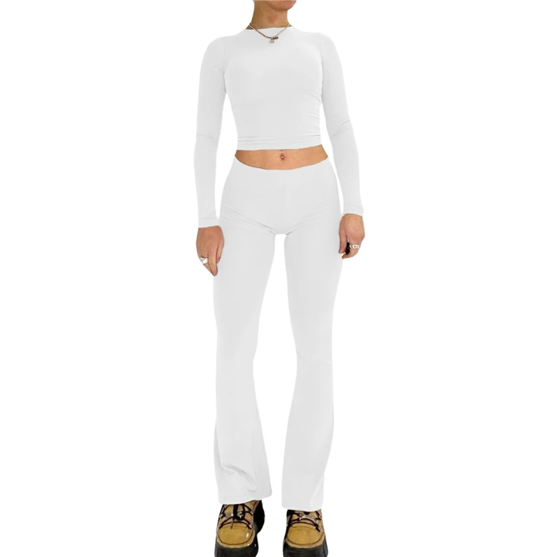 Y2K 2-Piece Set: Crop Top & Low Waist Trousers - Casual Streetwear