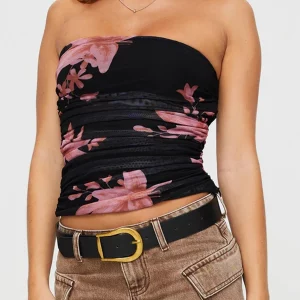 Y2K Aesthetic Backless Crop Tops - Floral Print Ruched Pleated Slim Fits