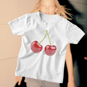 Y2K Aesthetic Cherry Print Baby Tee - Vintage Streetwear Gothic Harajuku Crop Top