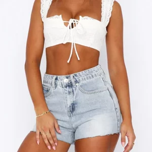 Y2K Aesthetic Crop Tank: Tie-Front Lace Vest for Women