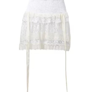 Y2K Aesthetic Lace Mini Skirt - Vintage Gothic E-girl Streetwear