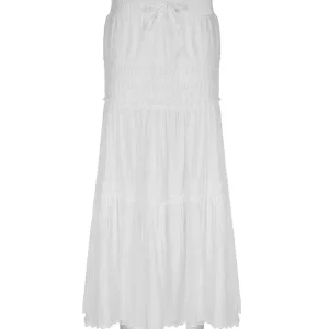 Y2K Aesthetic Lace-Up White Maxi Skirt - Beach Holiday Style