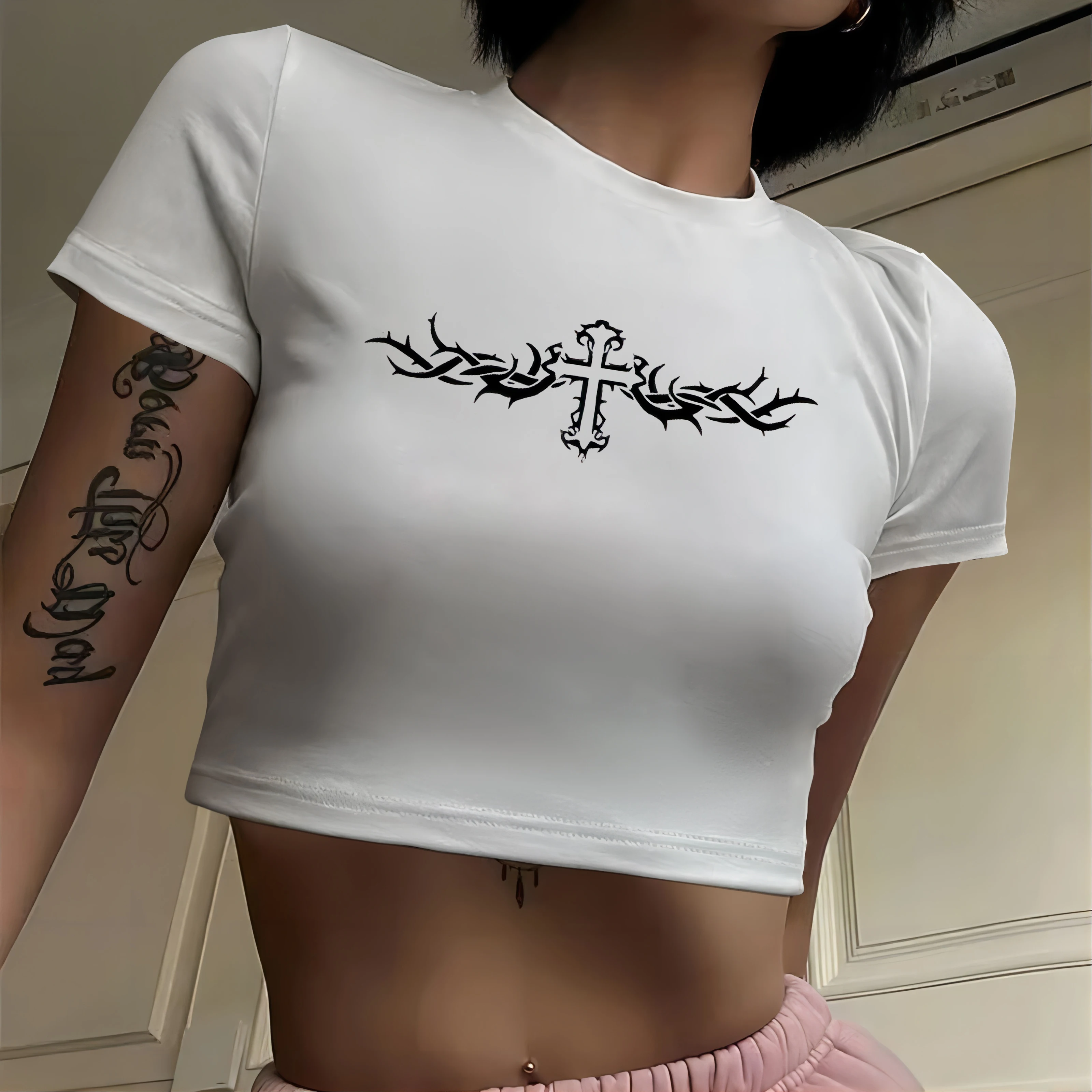 Y2K Aesthetic Printed T-Shirt - Street Style Women's Clothing