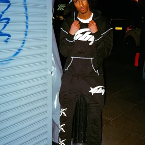 Y2K Aesthetic Star Print Hoodie and Sports Pants Set