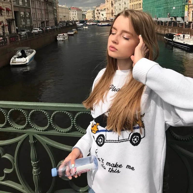 Y2K Aesthetic Street Style Long Sleeve Sweater